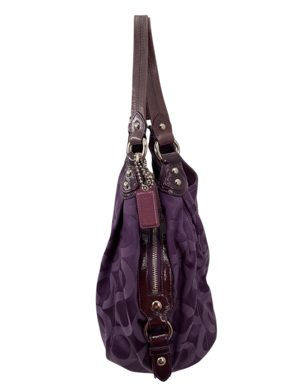 Y2K Coach Madison Maggie Purple Signature Shoulder Bag - Picture 4 of 16